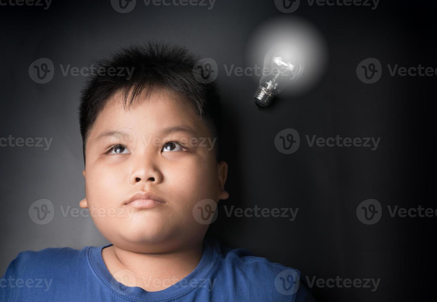 fat boy thinking photo