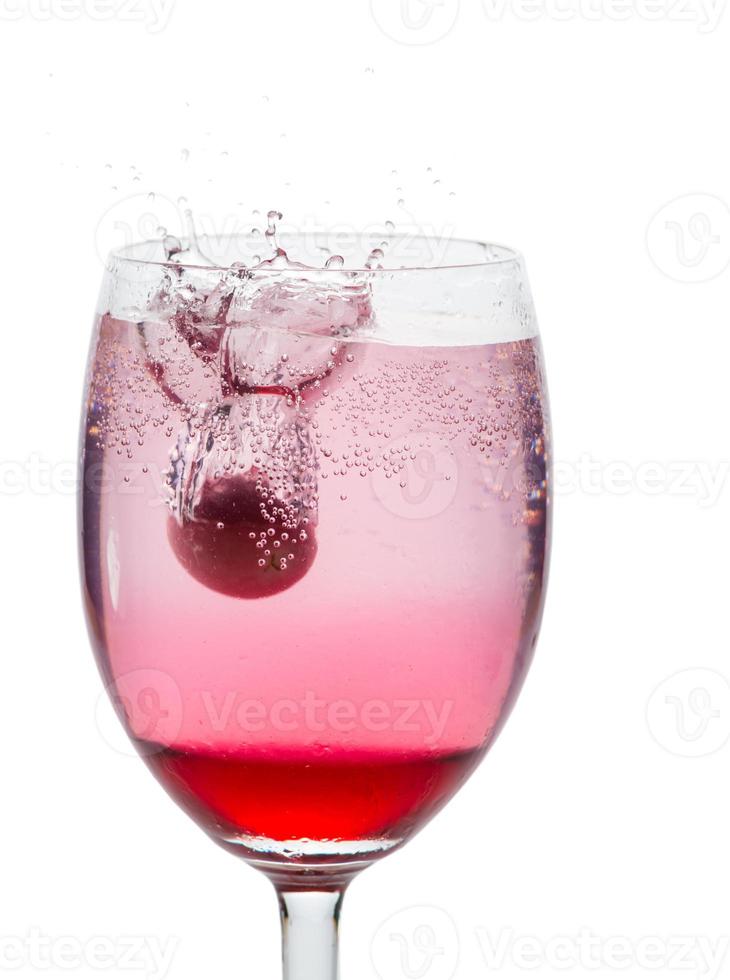 pink cocktail splash isolated photo