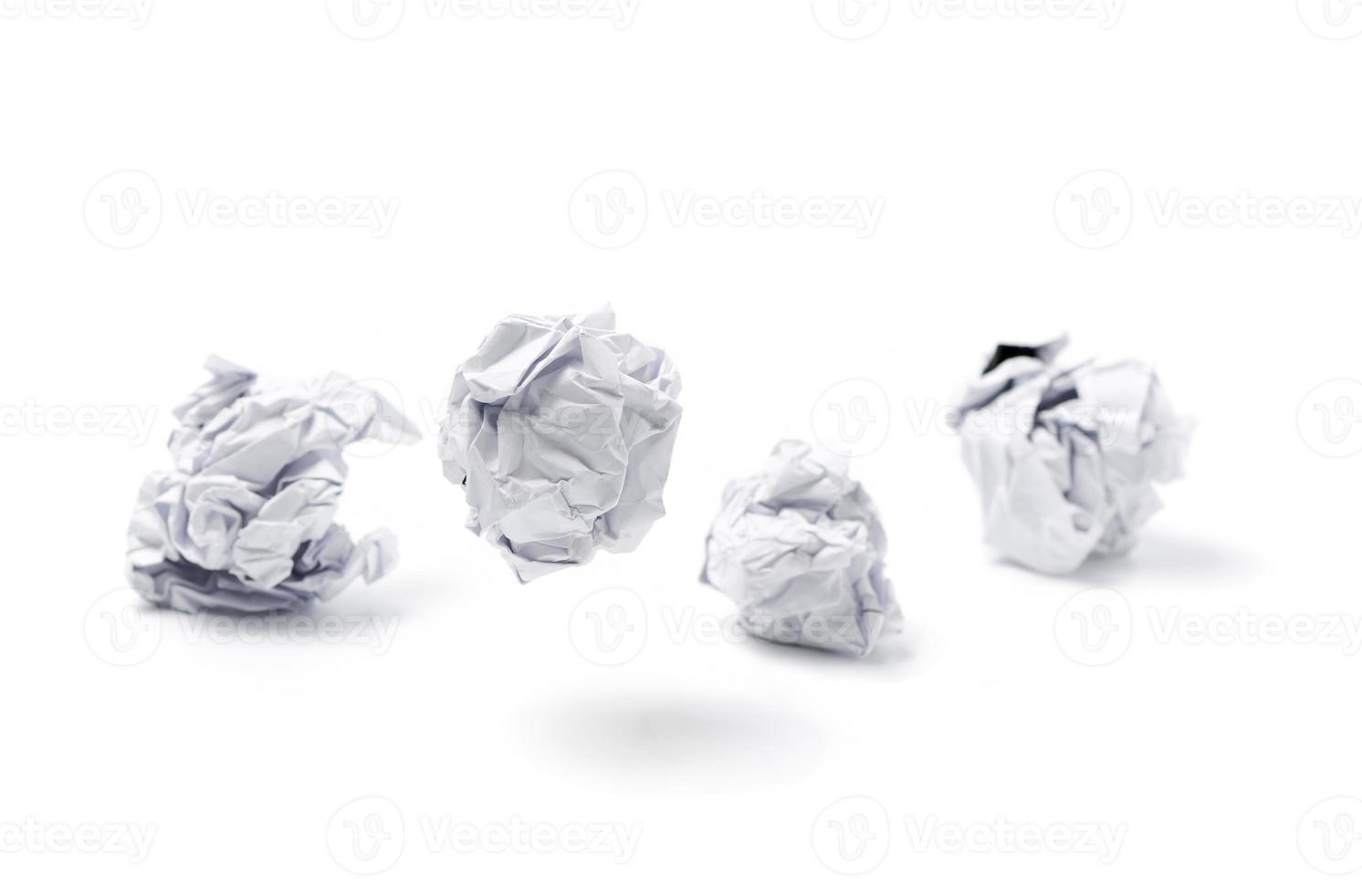 crumpled paper ball isolated on white photo