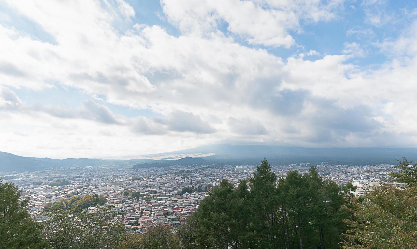 Cityscape of Shimoyoshida city and Mt. Fuji photo