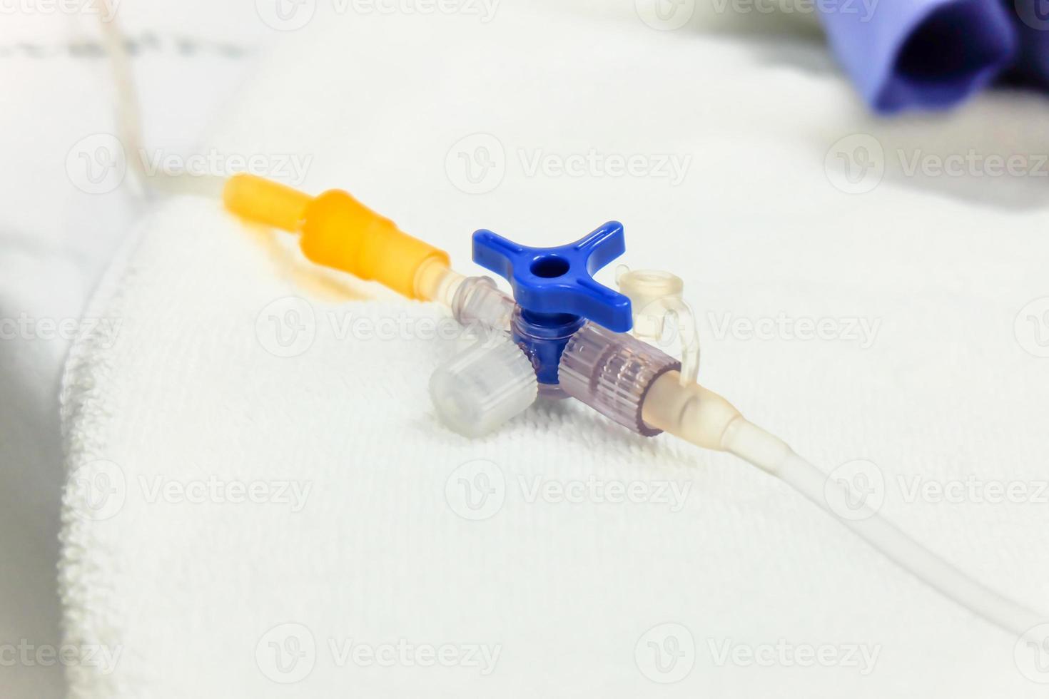 Saline solution tubes and joints connection photo