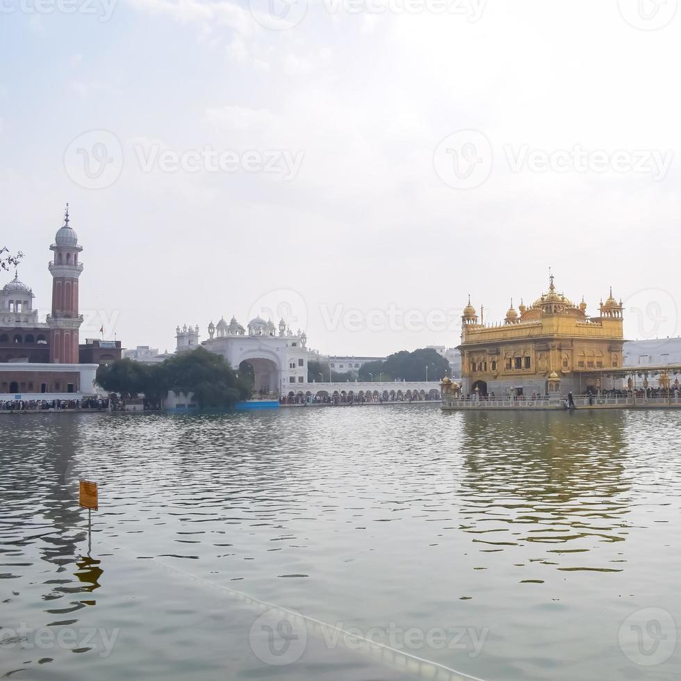 Beautiful view of Golden Temple - Harmandir Sahib in Amritsar, Punjab, India, Famous indian sikh landmark, Golden Temple, the main sanctuary of Sikhs in Amritsar, India photo