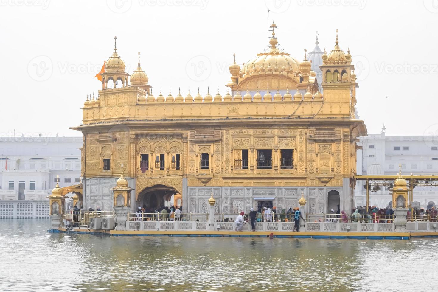 Beautiful view of Golden Temple - Harmandir Sahib in Amritsar, Punjab, India, Famous indian sikh landmark, Golden Temple, the main sanctuary of Sikhs in Amritsar, India photo