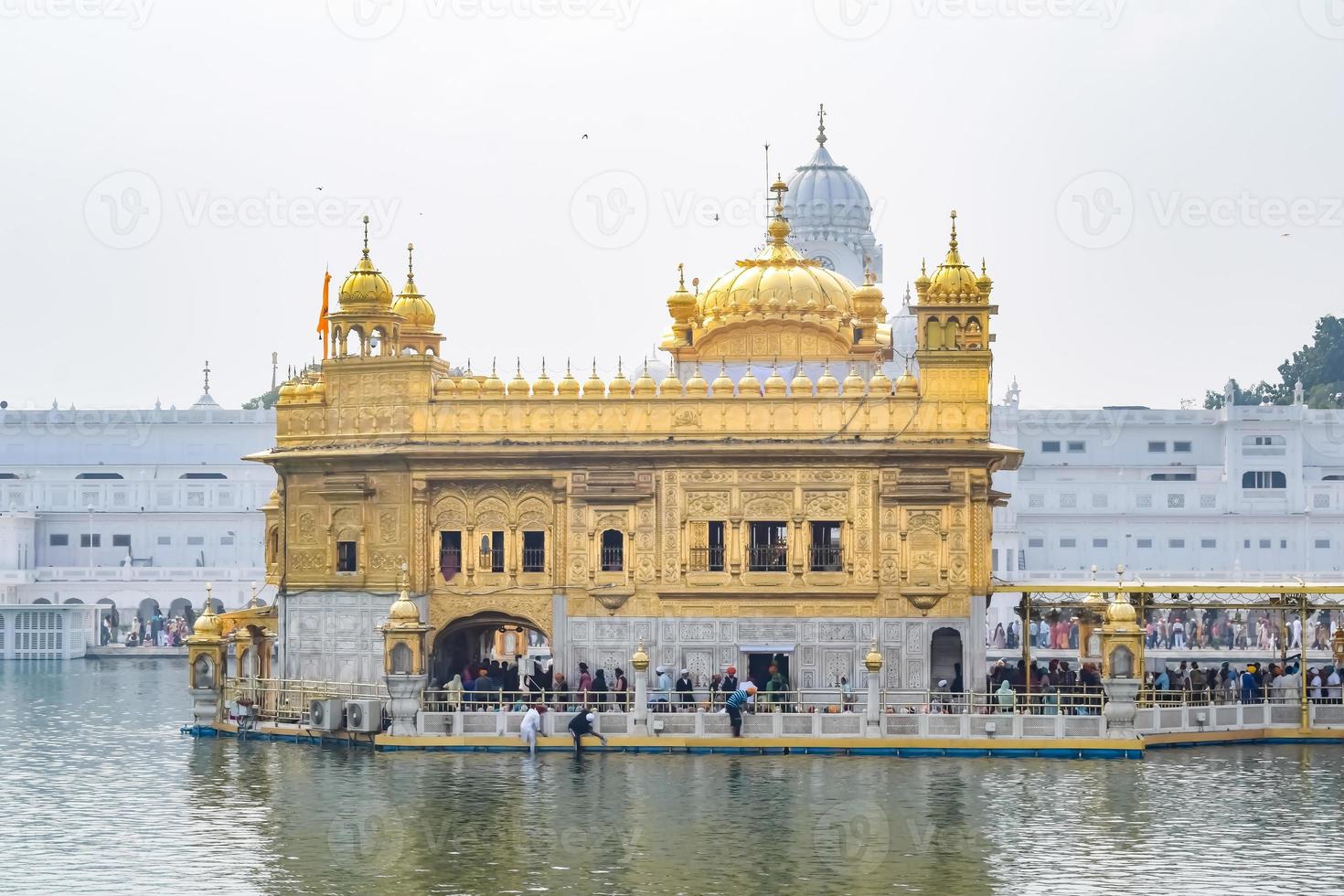 Beautiful view of Golden Temple - Harmandir Sahib in Amritsar, Punjab, India, Famous indian sikh landmark, Golden Temple, the main sanctuary of Sikhs in Amritsar, India photo