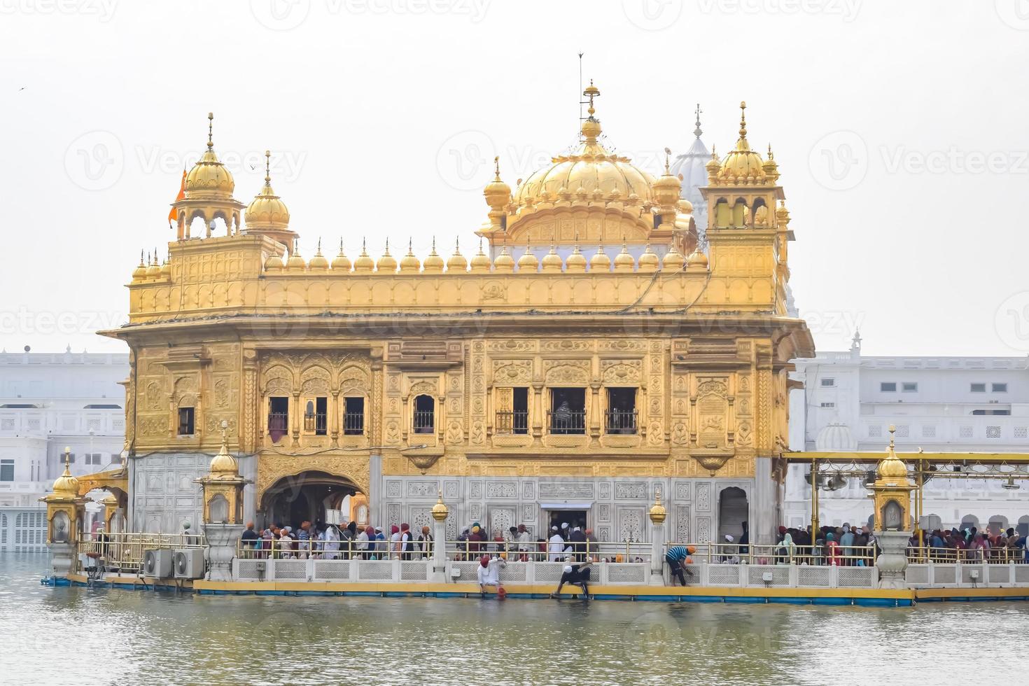 Beautiful view of Golden Temple - Harmandir Sahib in Amritsar, Punjab, India, Famous indian sikh landmark, Golden Temple, the main sanctuary of Sikhs in Amritsar, India photo