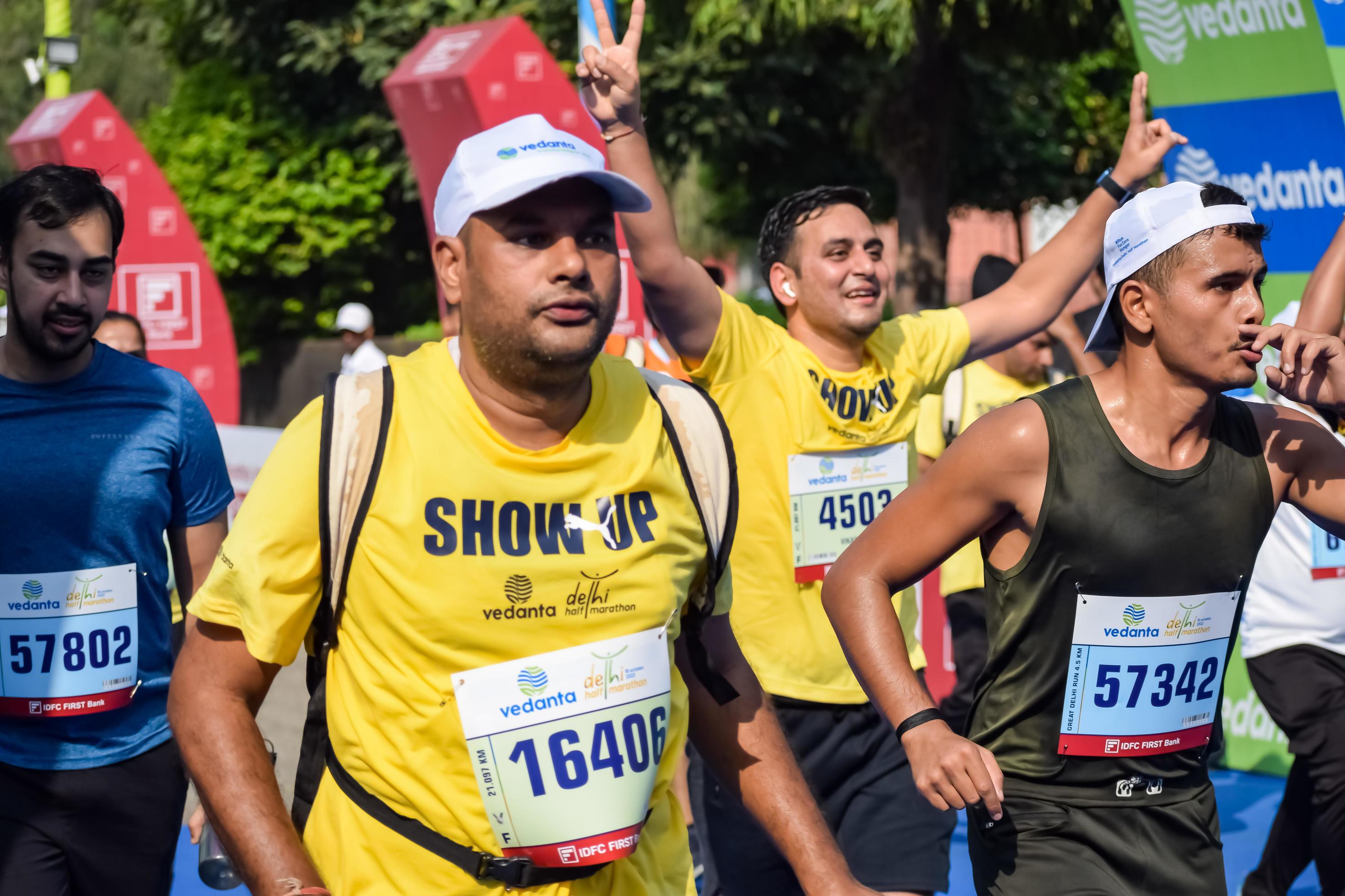 New Delhi, India October 16 2022 Vedanta Delhi Half Marathon race