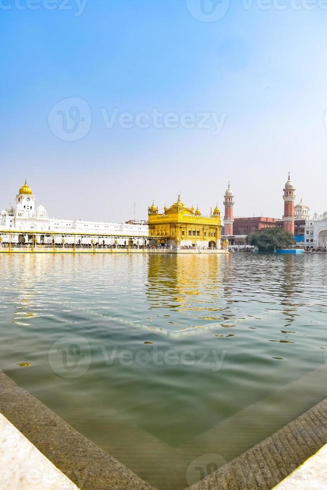 Beautiful view of Golden Temple - Harmandir Sahib in Amritsar, Punjab, India, Famous indian sikh landmark, Golden Temple, the main sanctuary of Sikhs in Amritsar, India photo