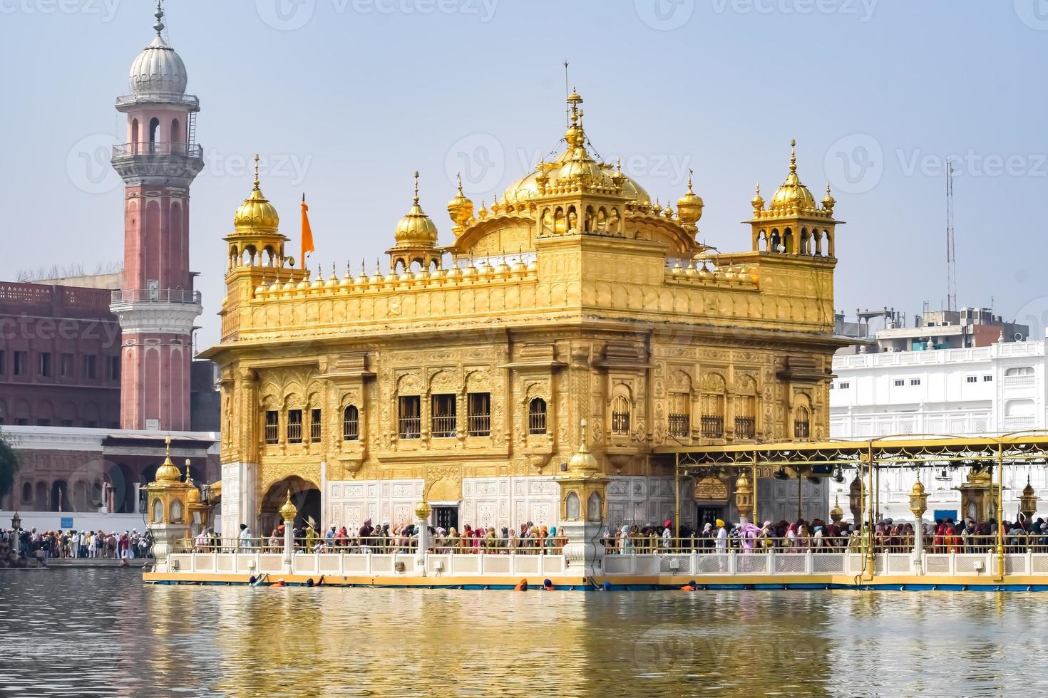 Beautiful view of Golden Temple - Harmandir Sahib in Amritsar, Punjab, India, Famous indian sikh landmark, Golden Temple, the main sanctuary of Sikhs in Amritsar, India photo