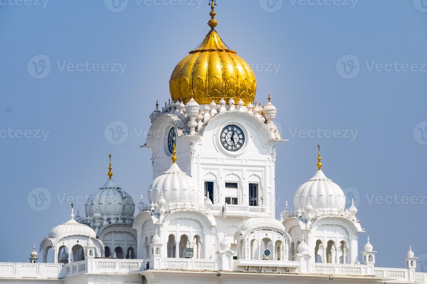 View of details of architecture inside Golden Temple Harmandir Sahib in Amritsar, Punjab, India, Famous indian sikh landmark, Golden Temple, the main sanctuary of Sikhs in Amritsar, India photo