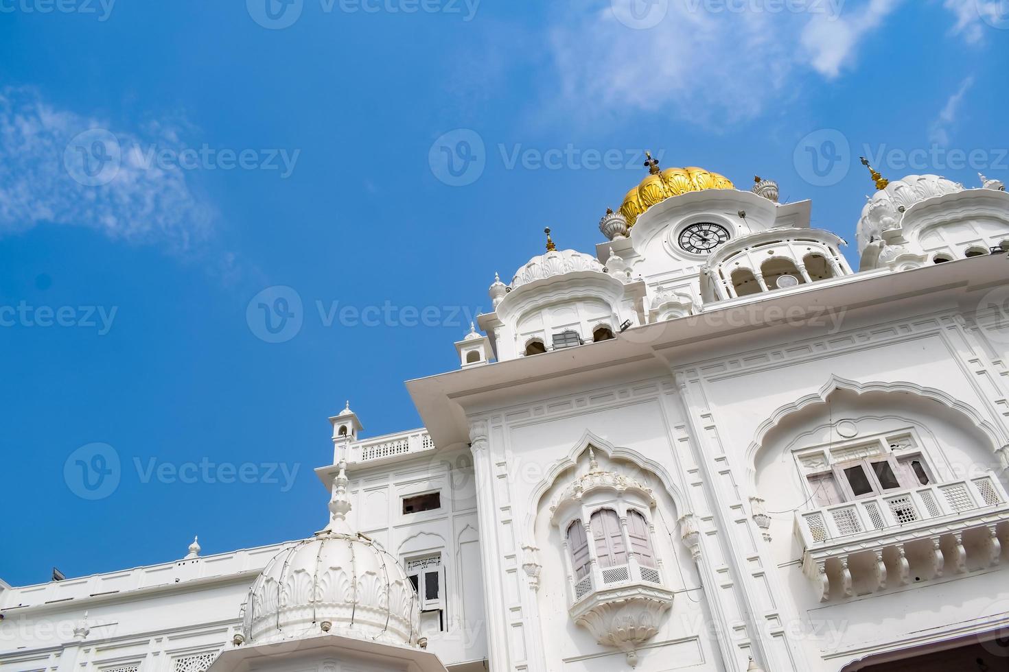 View of details of architecture inside Golden Temple Harmandir Sahib in Amritsar, Punjab, India, Famous indian sikh landmark, Golden Temple, the main sanctuary of Sikhs in Amritsar, India photo