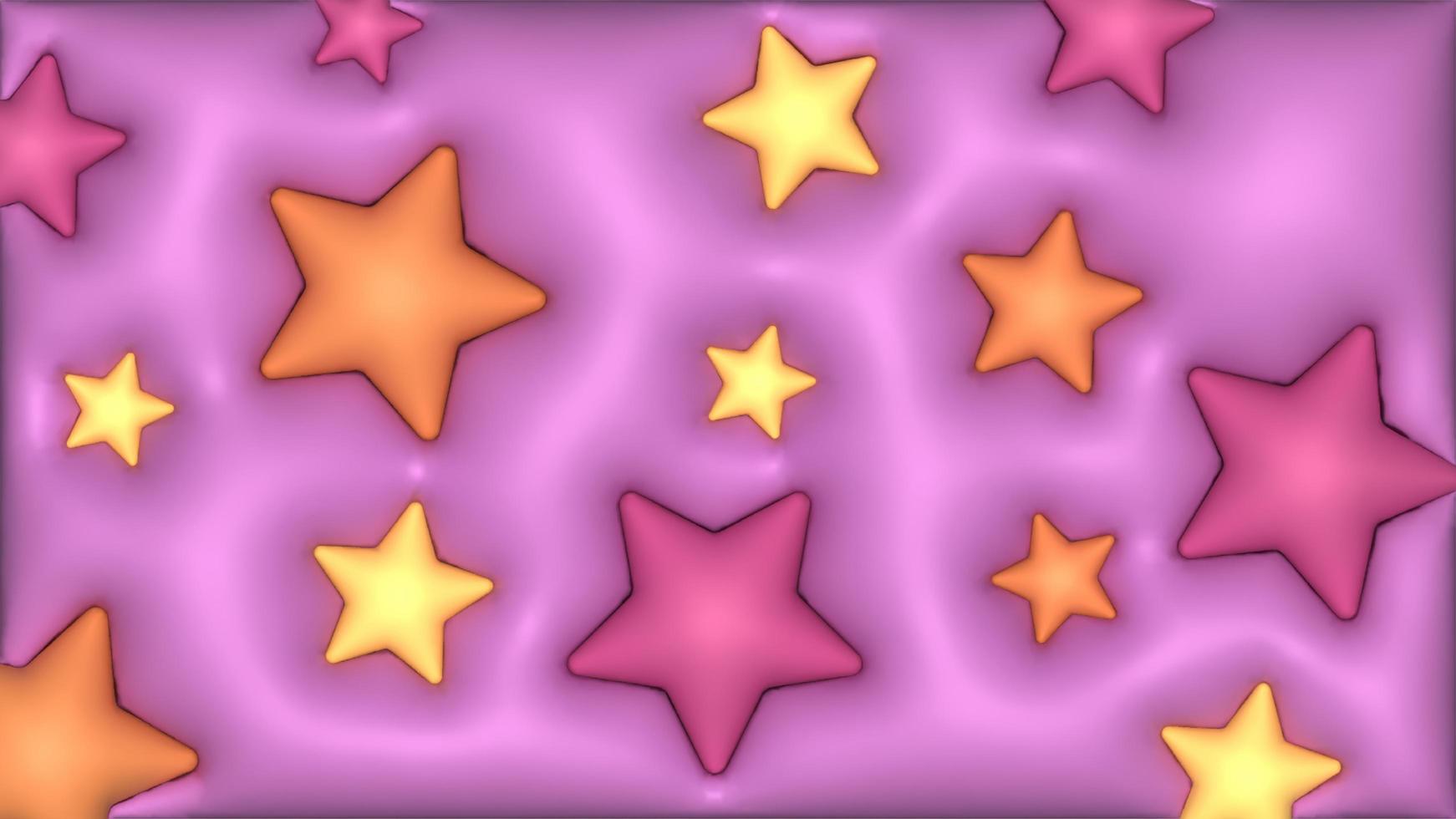 3D background with star shape and colorfull photo