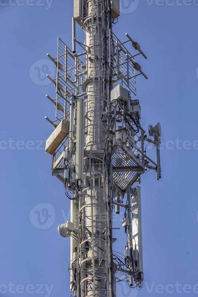 A part of GSM Transmitter Antenna tower. Vertical view photo