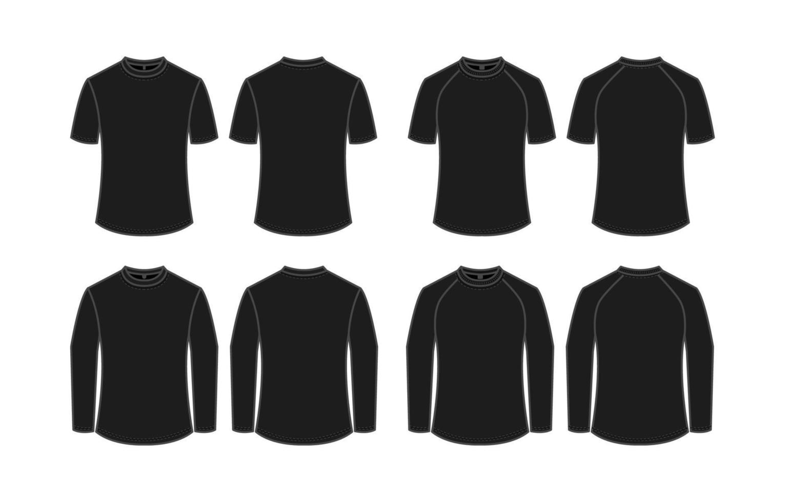 Regular Fit Black T-shirt Mockup Template vector