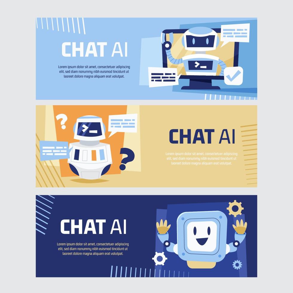 Chat AI Banner Set vector