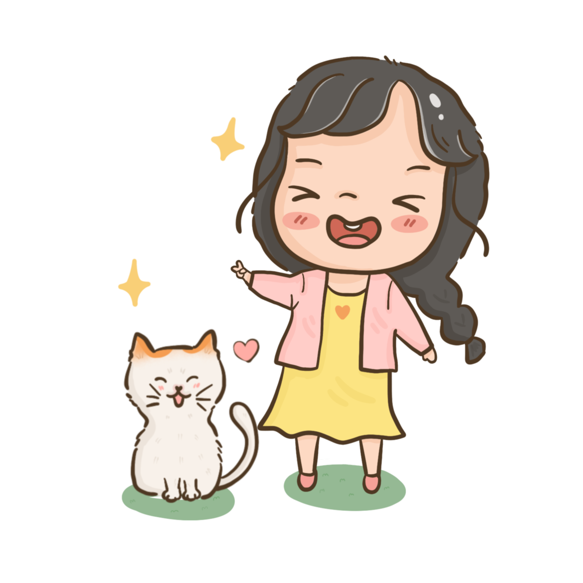 Free Little girl with cat 21453454 PNG with Transparent Background