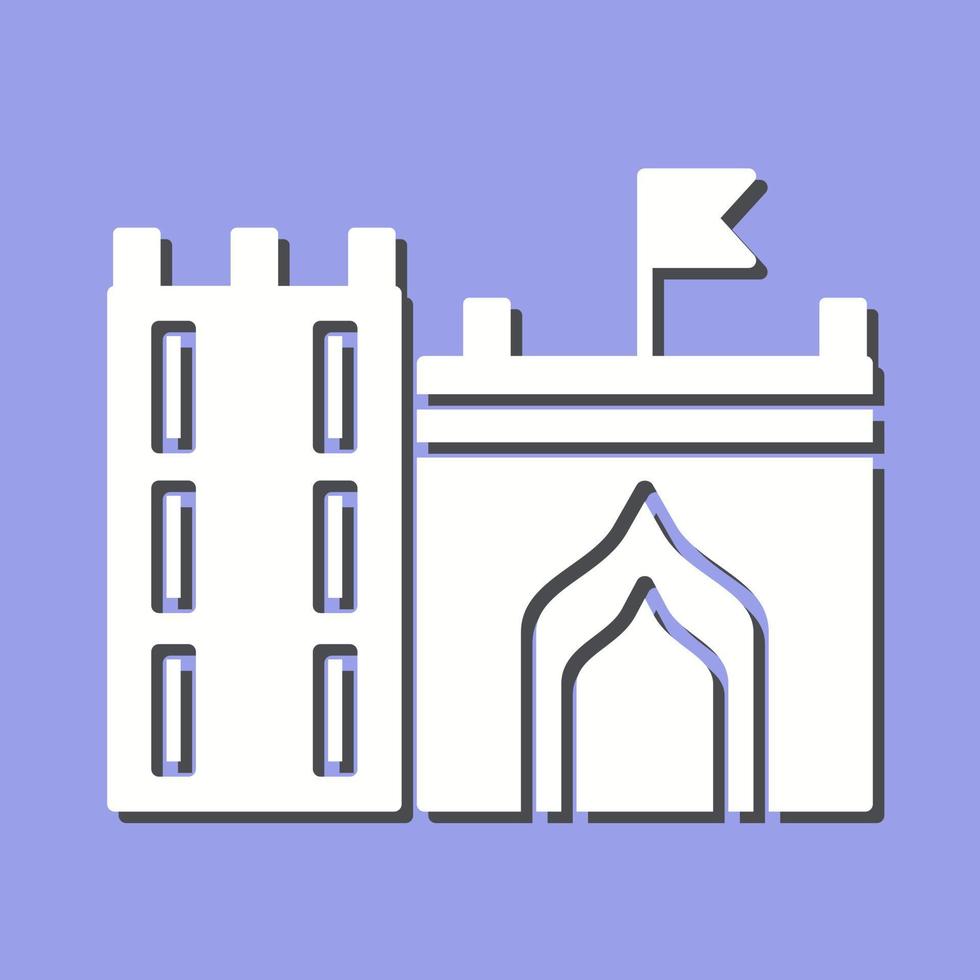 Castle with Flag Vector Icon