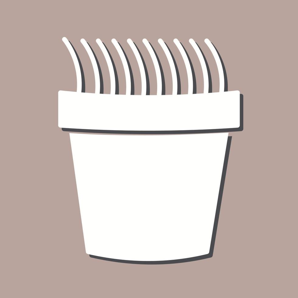 Grass Pot Vector Icon