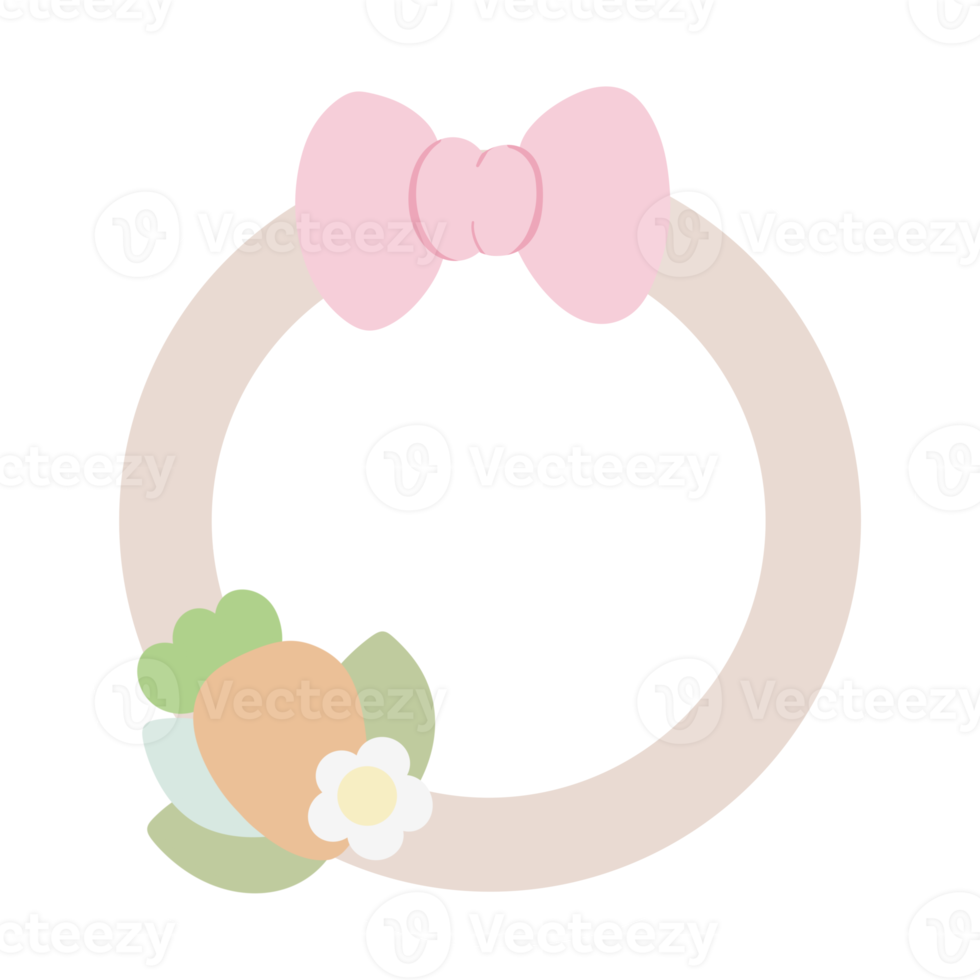 Wreath with carrots easter elements png