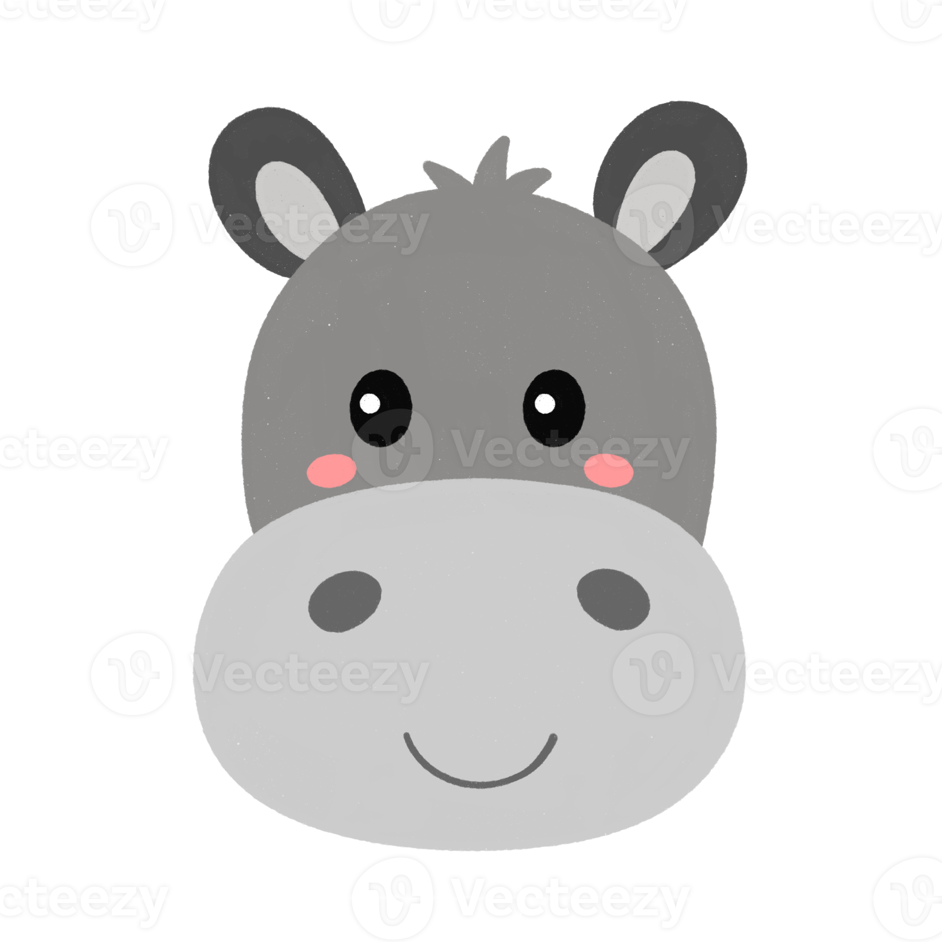 Cute face donkey Head. 21454141 PNG