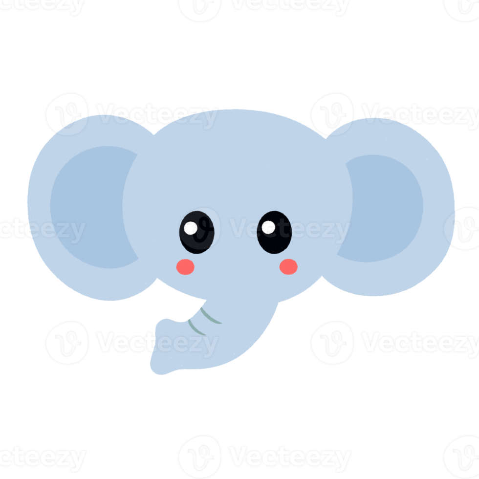 Cute elephant head Icon. png