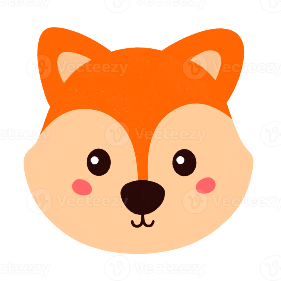 Cute fox head Cartoon. 21454150 PNG