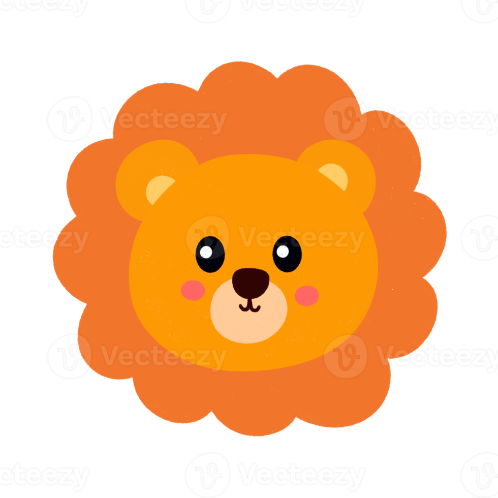 mignonne Lion tête icône. png