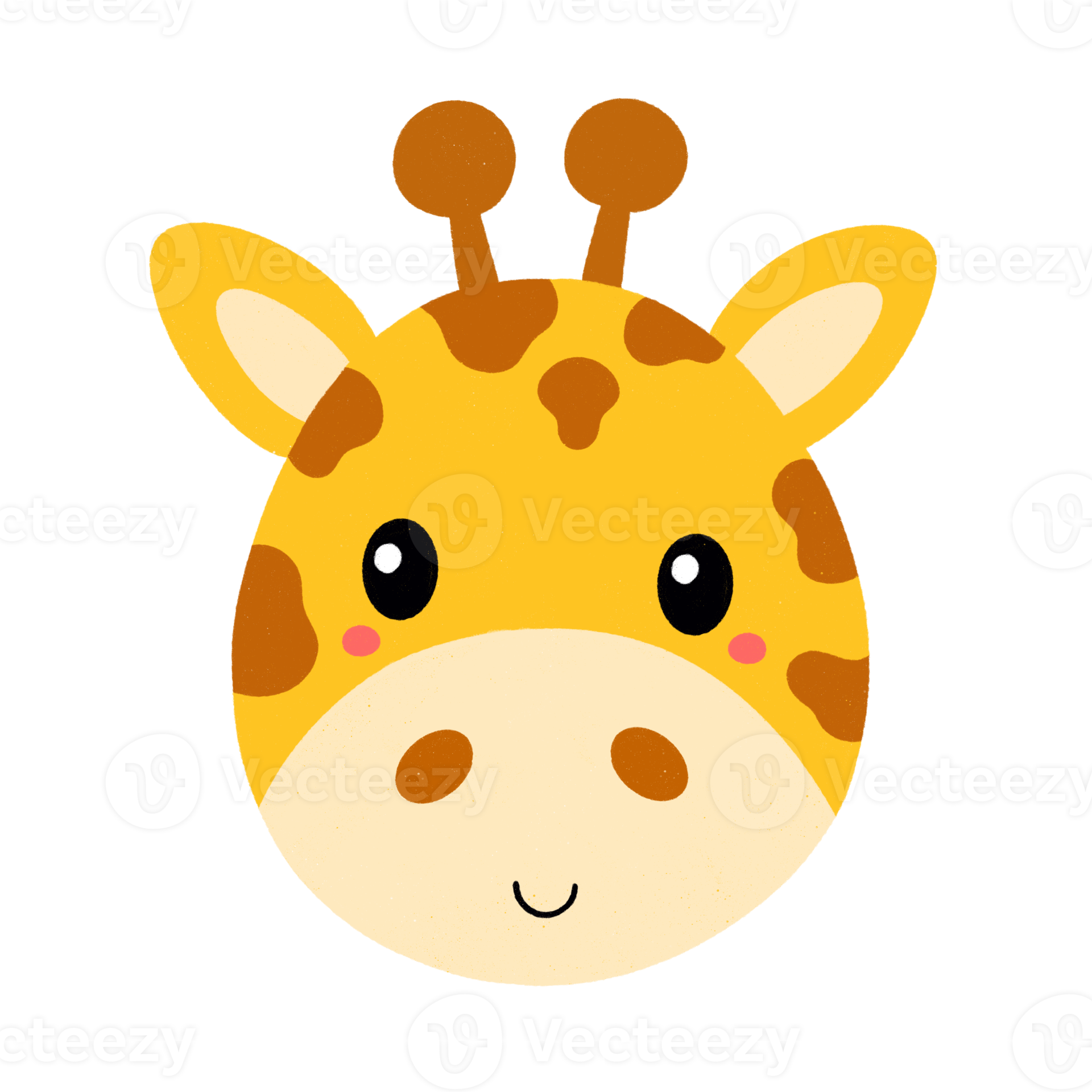 Cute giraffe face in cartoon. 21454157 PNG
