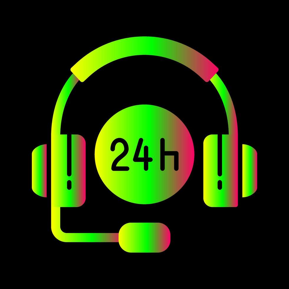 24 Hours Support Vector Icon