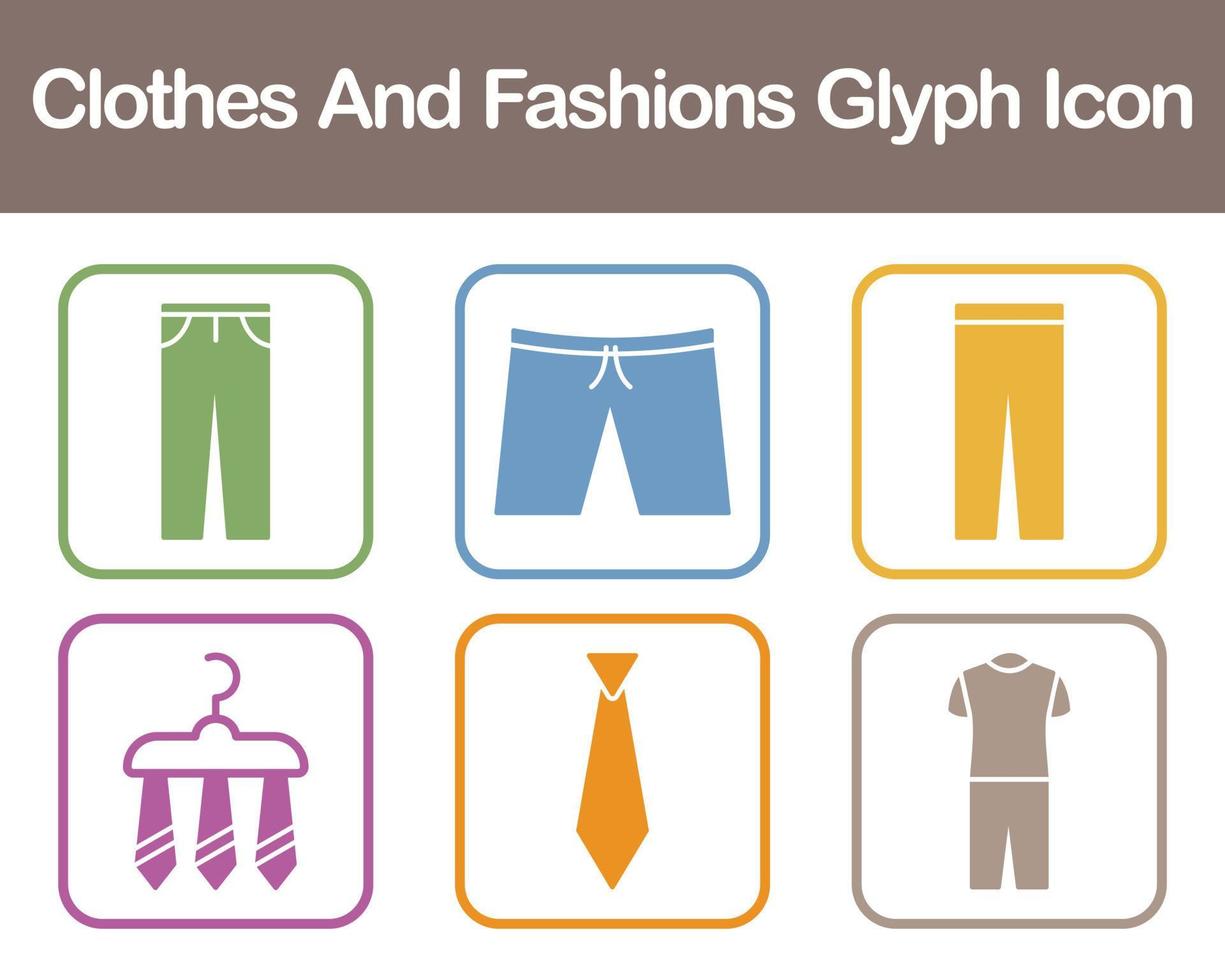 Clothes And Fashions Vector Icon Set