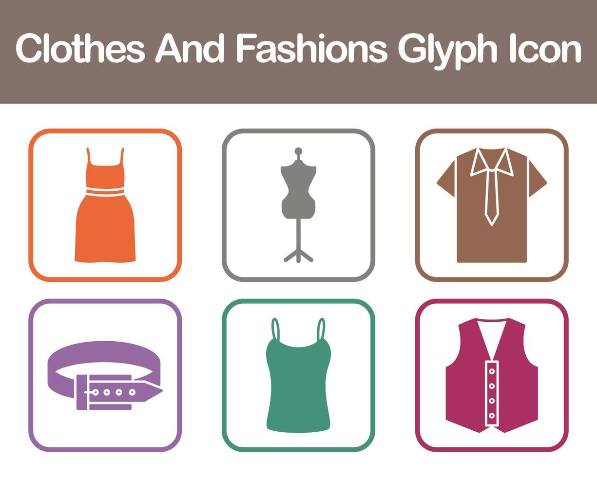 Clothes And Fashions Vector Icon Set