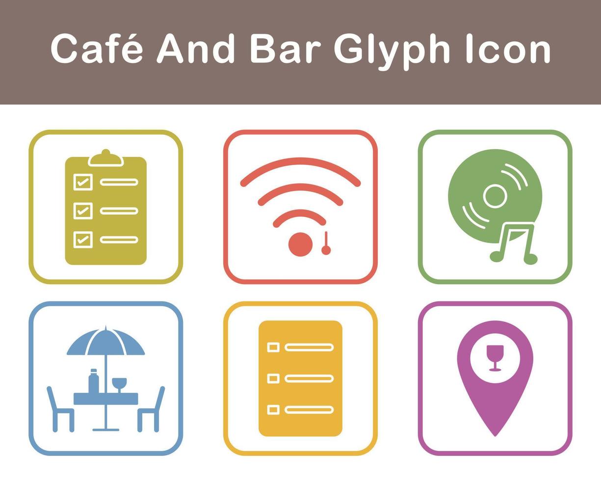 Cafe And Bar Vector Icon Set