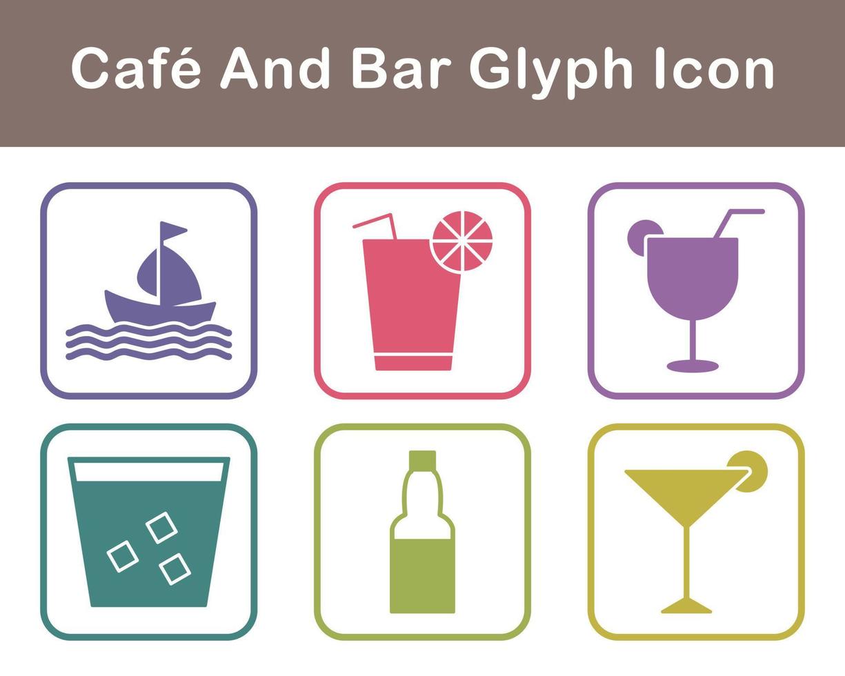 café y bar vector icono conjunto