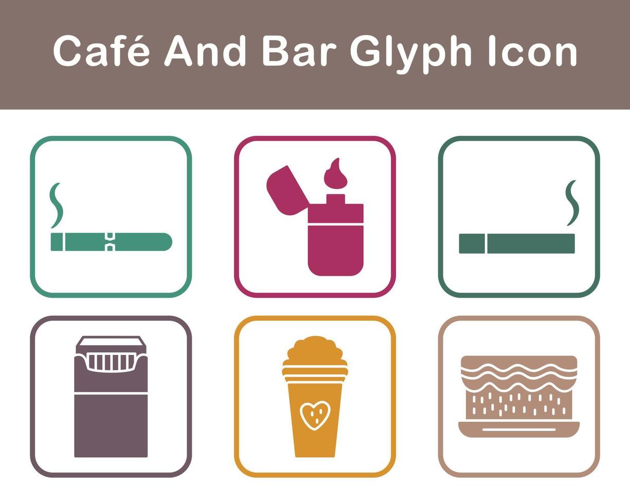 café y bar vector icono conjunto