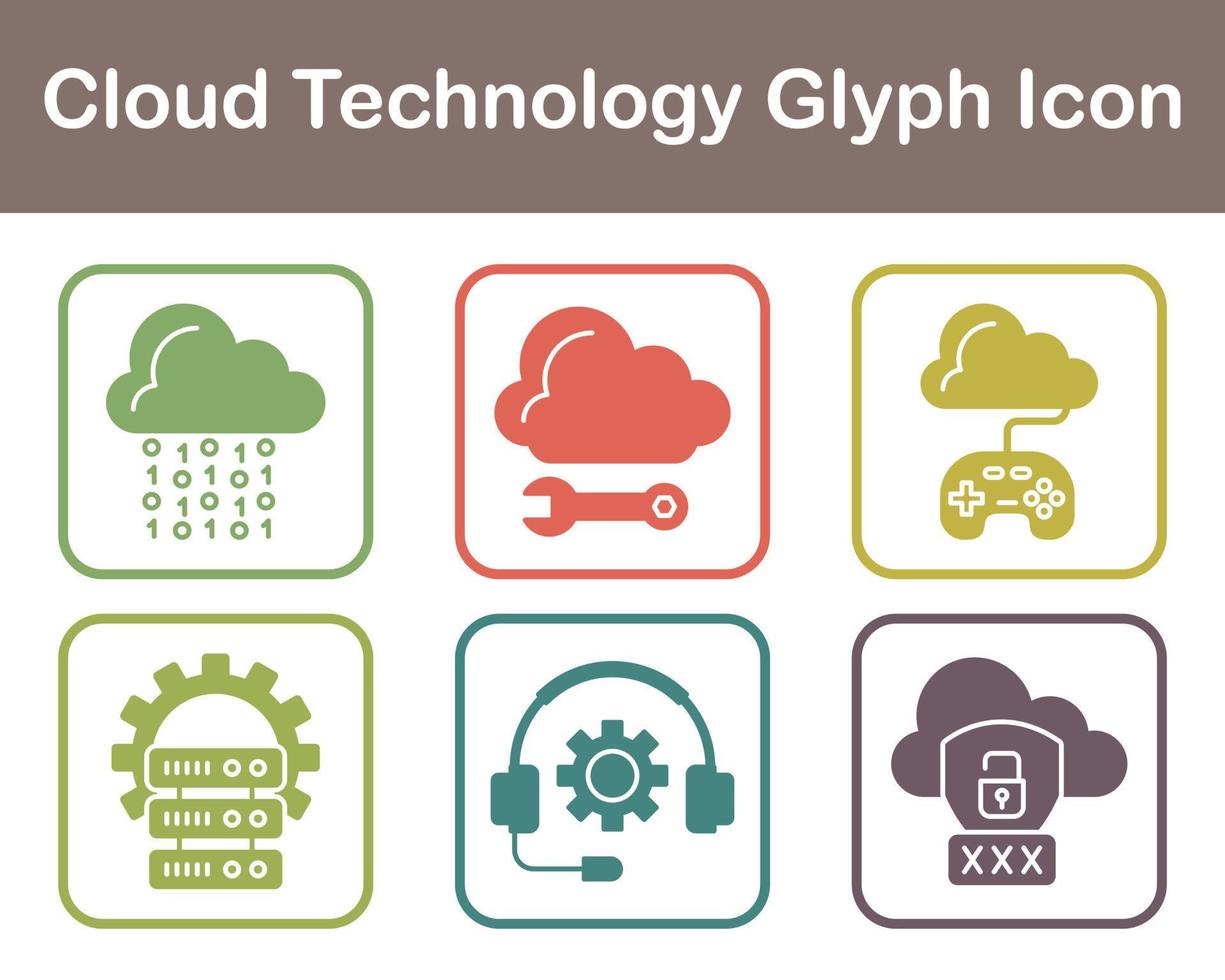 Cloud Technology Vector Icon Set