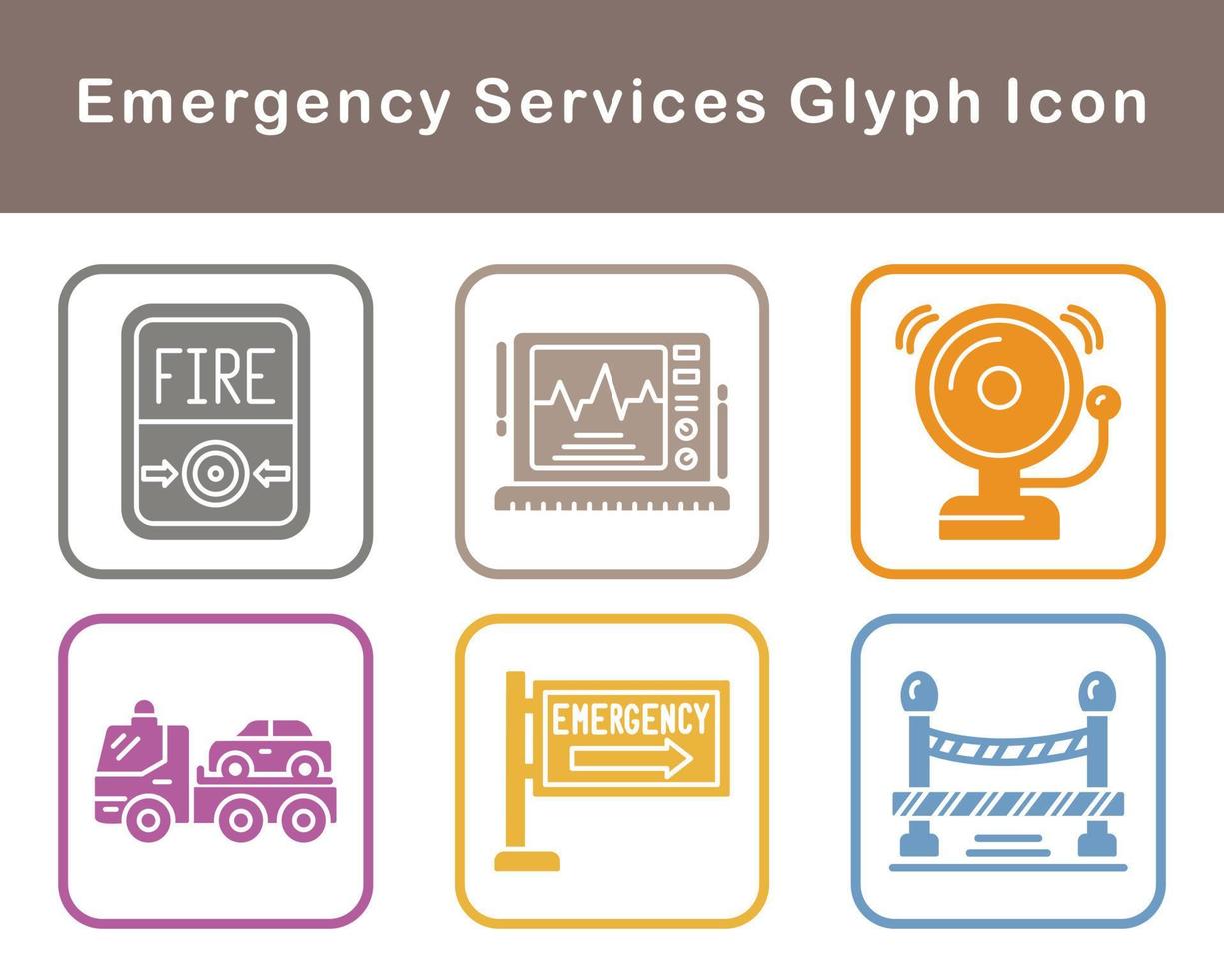 emergencia servicios vector icono conjunto