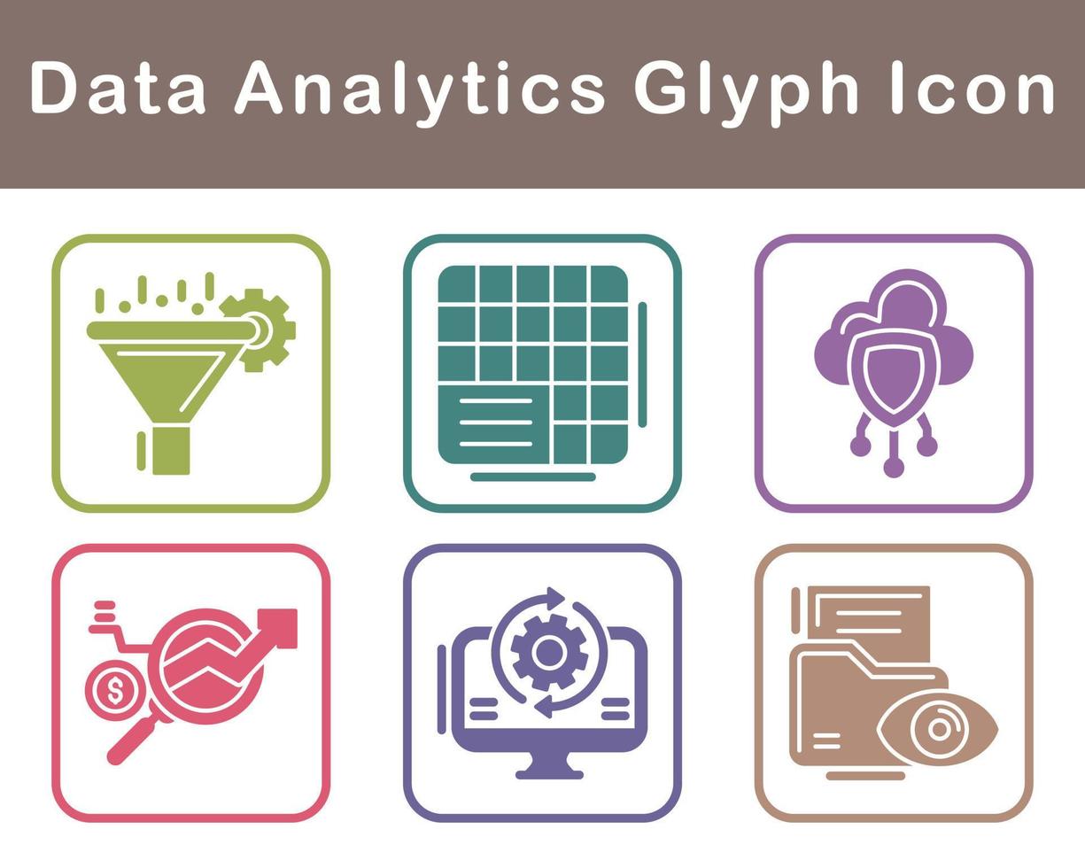 datos analítica vector icono conjunto