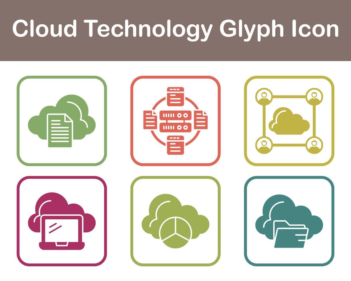 Cloud Technology Vector Icon Set