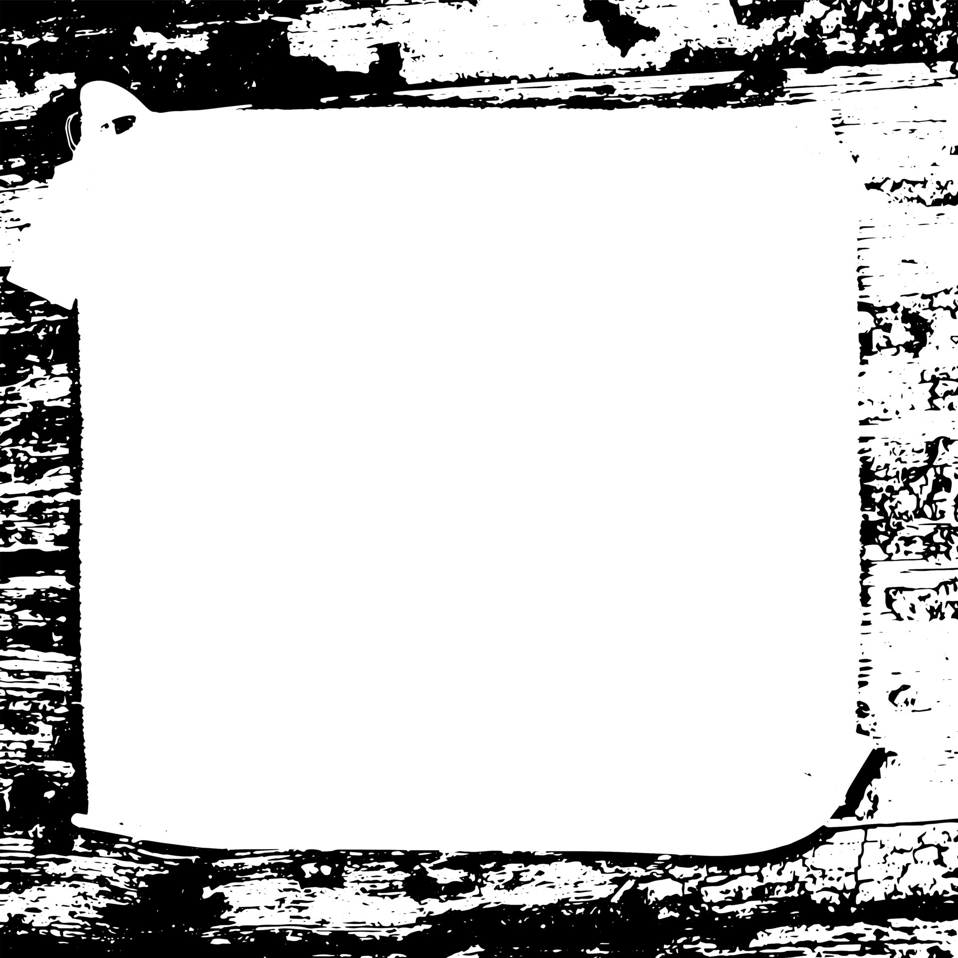 Grunge border texture background. Abstract frame overlay. PNG graphic