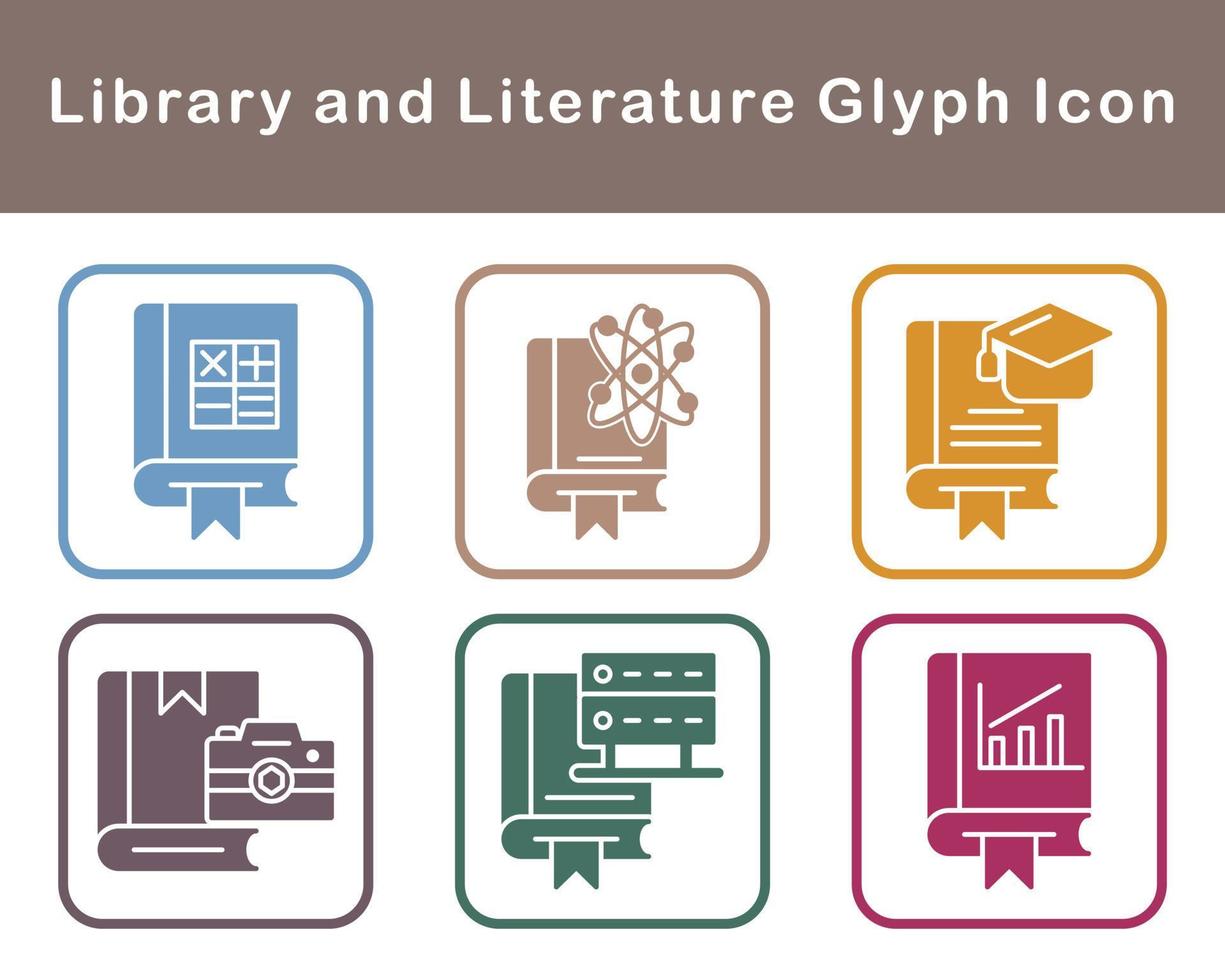 Library And Literature Vector Icon Set