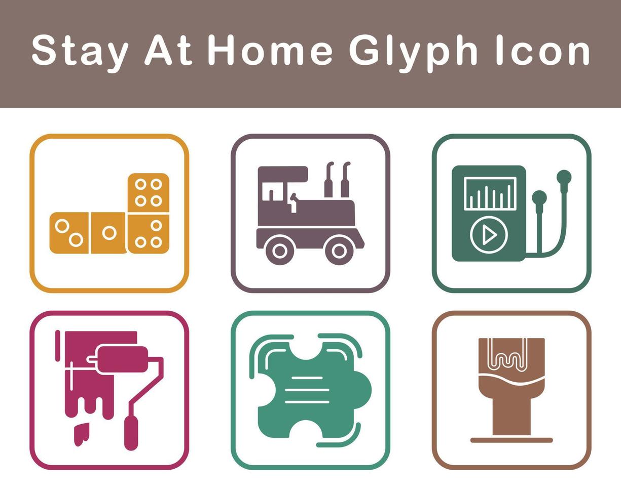 Stay At Home Vector Icon Set