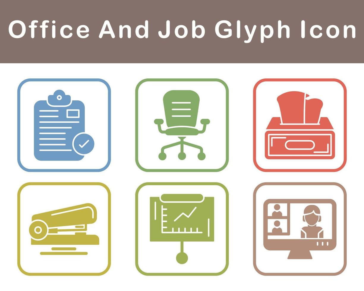 Work Office And Job Vector Icon Set