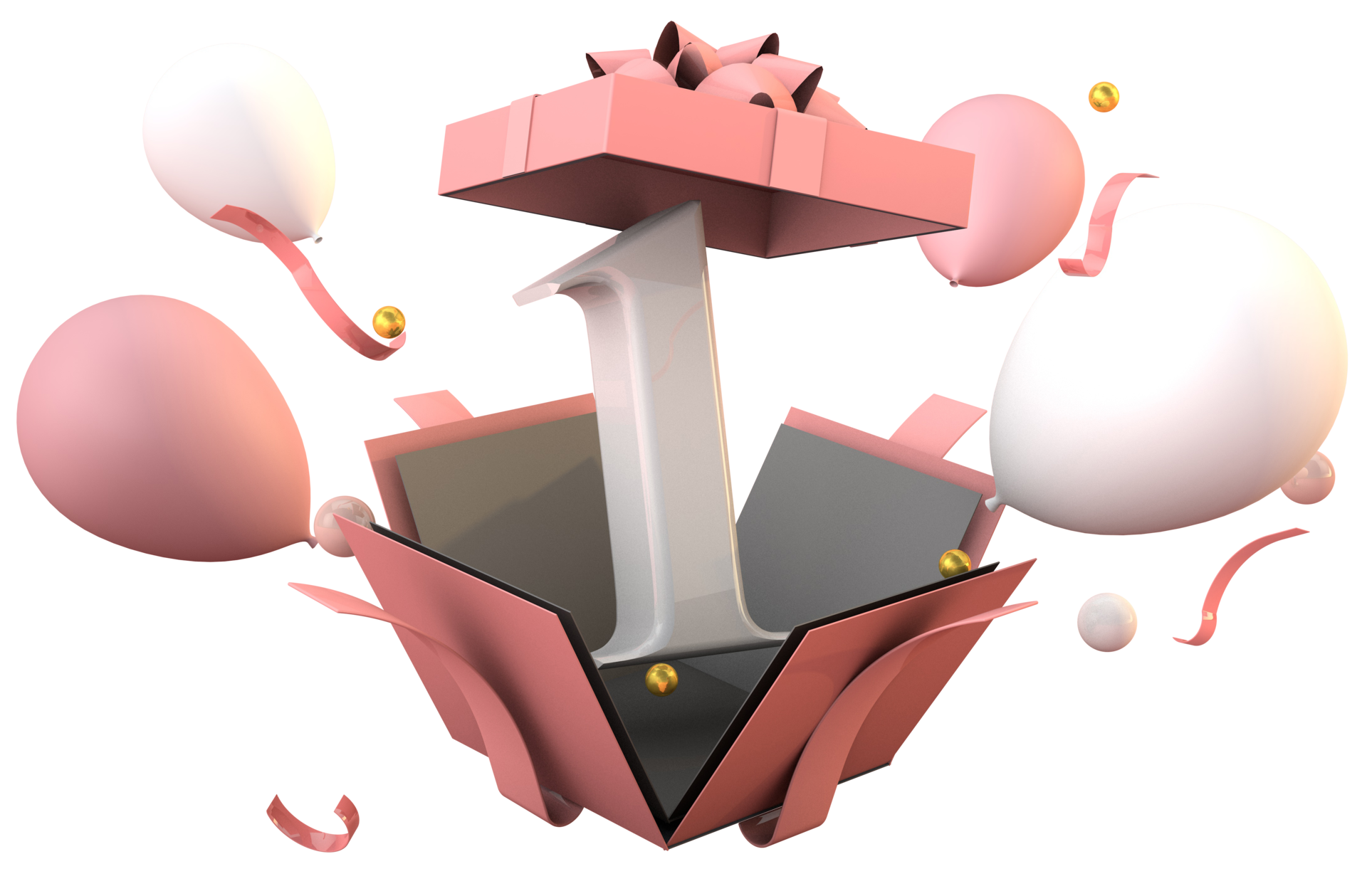 Pink number 1 a happy birthday celebration 21456165 PNG