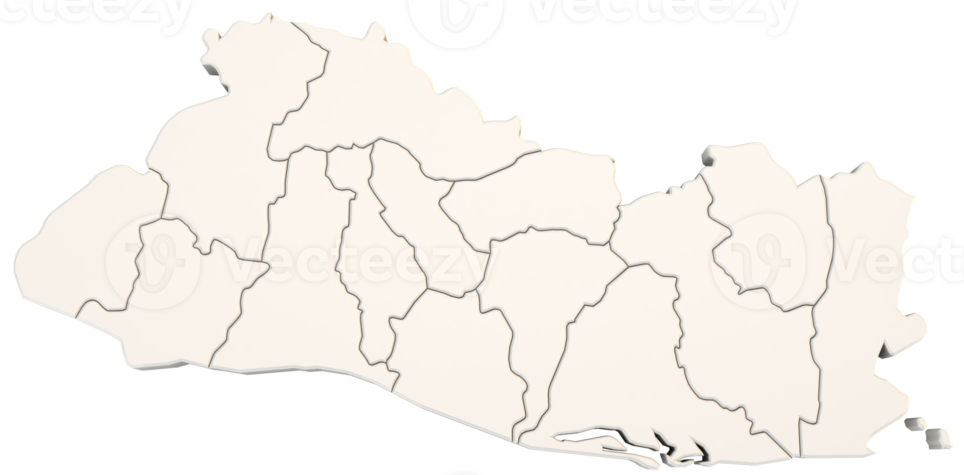 El Salvador map a 3D geography concept png