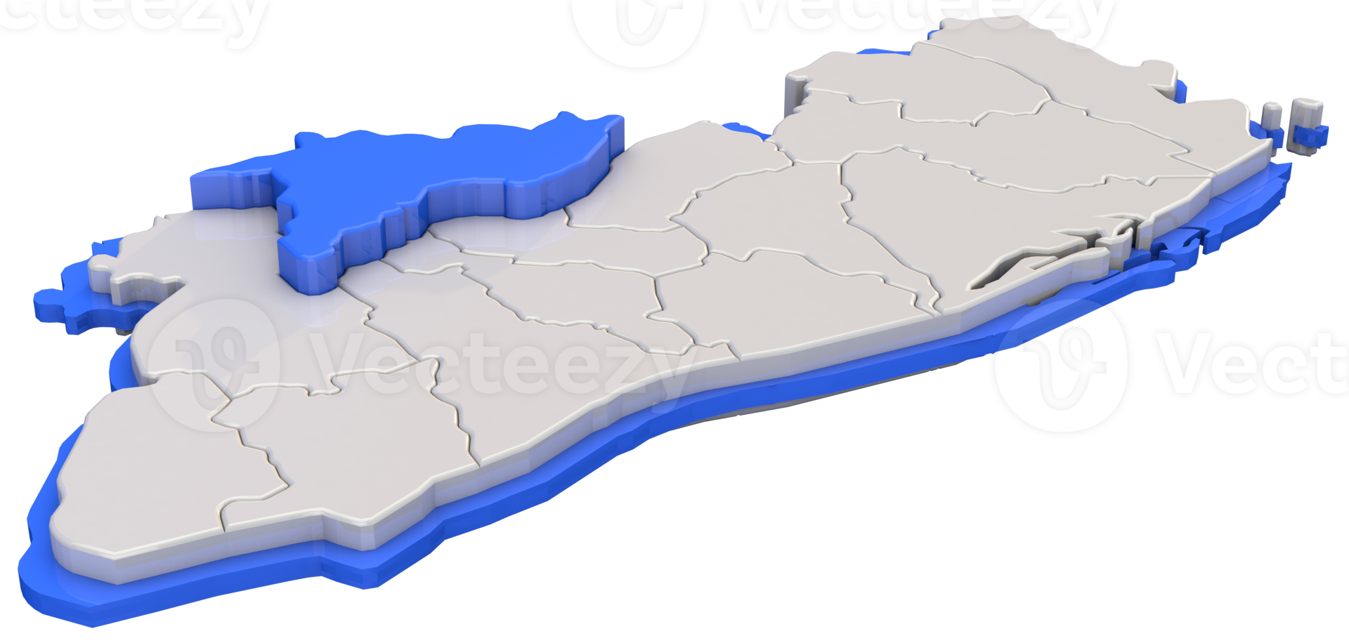 mapa de el el Salvador región de chalatenango en azul png