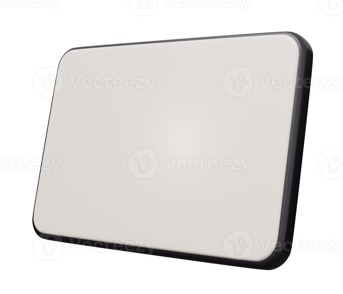 tablet empty screen 3d render png