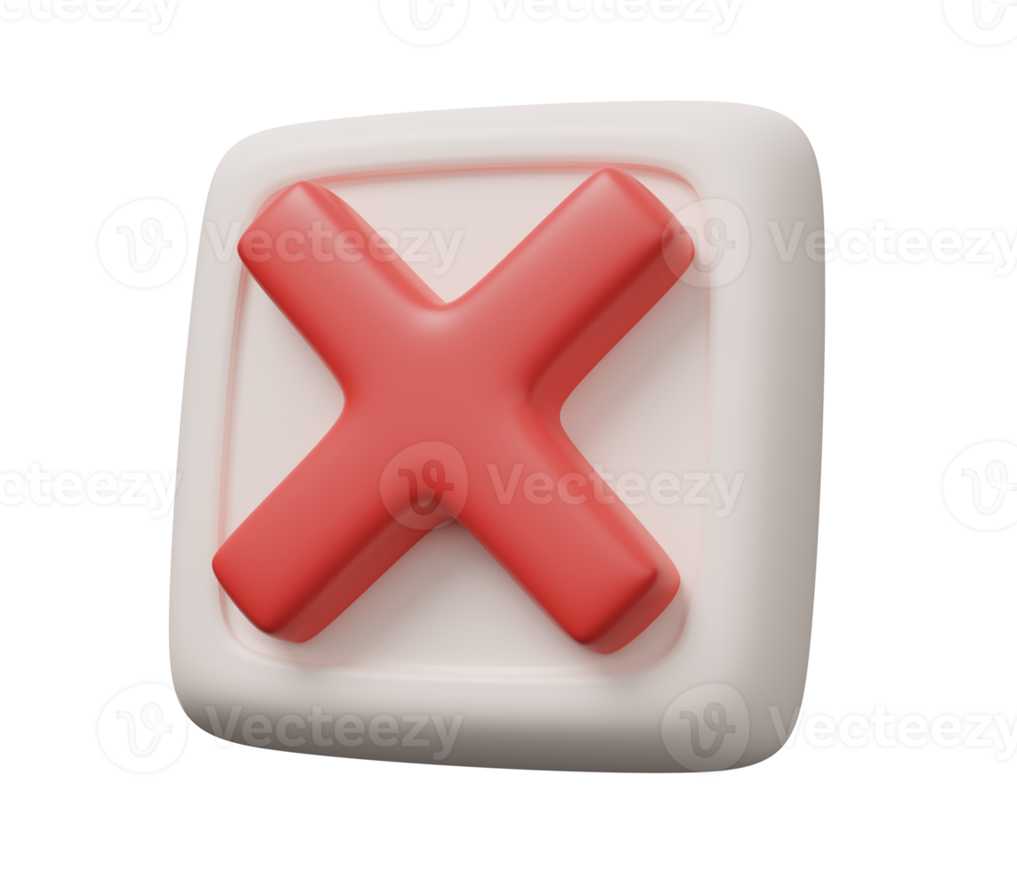 cancel cross button 3d render png