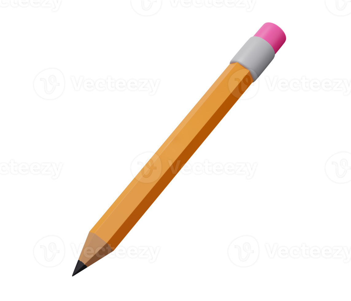 pencil 3d render icon png