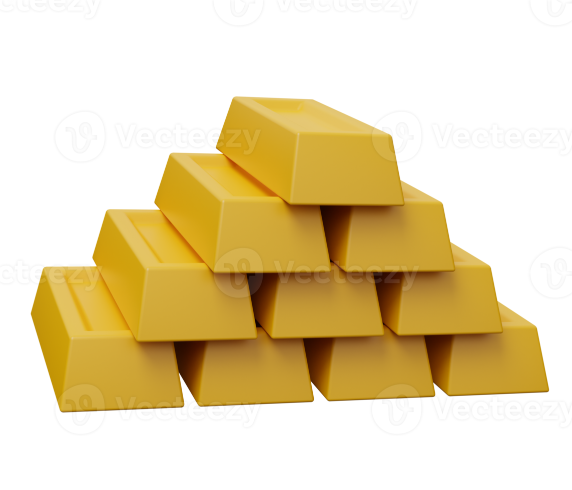 gold bars stack 3d png