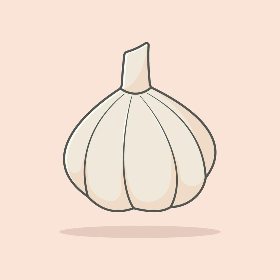 Free vector garlic vegetable cartoon vector icon illustration vegetable icon concept isolated