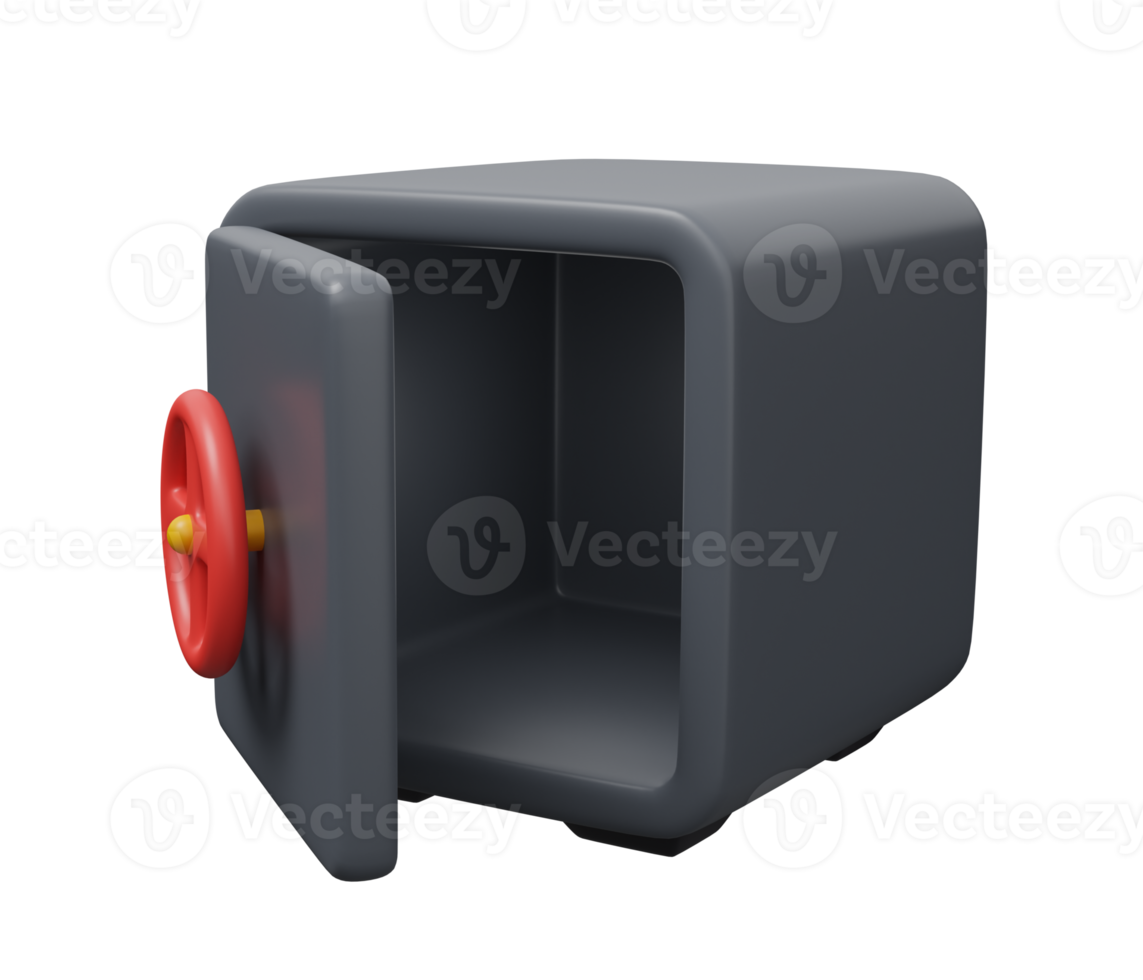 abierto vacío seguro caja 3d png